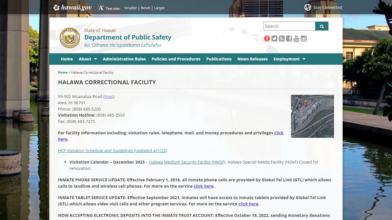 Department of Public Safety | Halawa Correctional Facility