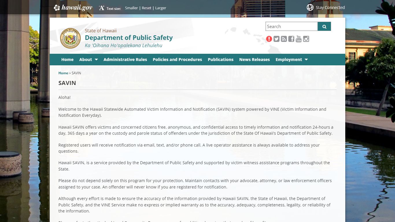 Department of Public Safety | SAVIN